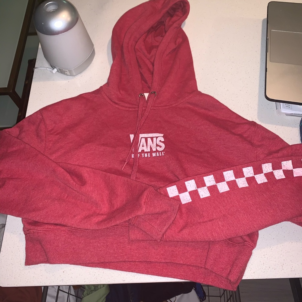 Red vans cropped hoodie